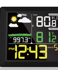 Indoor Outdoor Wireless Weather Station With Large Six Point Seven Inch LCD Display Digital Thermometer Hygrometer