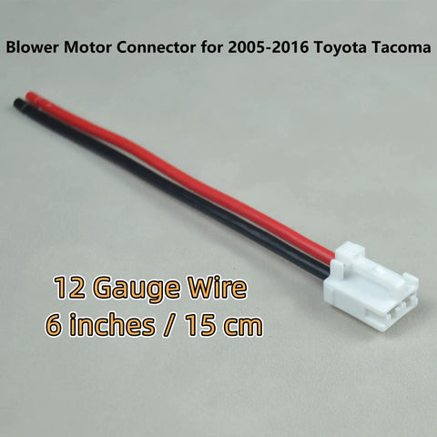 Toyota Tacoma Blower Motor Connector Harness With 12 Gauge Wire, 6 Inch Plug And Play Replacement Kit For 2005-2016 Models