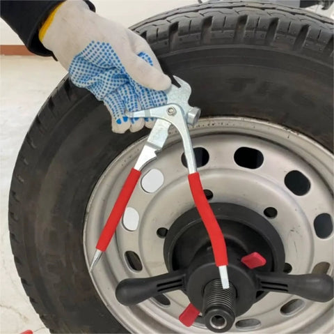 Heavy Duty Wheel Weight Pliers And Tire Balancing Tool For Cars, SUVs And Trucks Clip On Weight Remover And Installer With Hammer Function Textured Rubber Handle Alloy Construction 12 Oz Weight