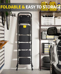 Sturdy 5 Step Steel Ladder With Anti Slip Wide Pedals Handrail And Safe Lock Design 800 Lb Capacity Folding Portable Step Stool