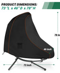Steel Stand Hammock Chair Cover Waterproof Outdoor 420D Oxford Fabric Shield For Curved Steel Hammock Swing Chair 73x46x78 inches