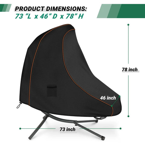 Steel Stand Hammock Chair Cover Waterproof Outdoor 420D Oxford Fabric Shield For Curved Steel Hammock Swing Chair 73x46x78 inches