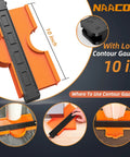 10 inch contour gauge from Pro 5 In 1 Flooring Installation Kit With Tapping Block Heavy Pull Bar 10 Inch Contour Gauge