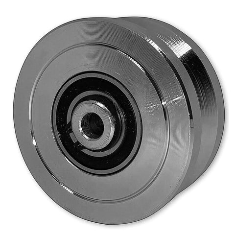 4 Inch V-Groove Gate Wheel Made Of Solid Steel With Dual Sealed Bearings, Heavy Duty Industrial Sliding Wheel For Inverted V Track Gates Up To 3000 Lbs