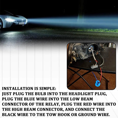 Hella Tough Headlight Wiring Harness With 3 Pin Ceramic Connector Plug Replacement For 9007 9004 HB1 HB5 Bulbs installation guide.