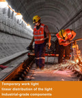 Heavy Duty 120ft Construction String Lights With 180W Work Light And 18000 Lumens Boss Level Brightness in tunnel jobsite scene