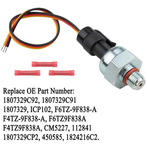 Injection Control Pressure Sensor Kit With Harness For 7.3 Powerstroke Diesel Fits Ford F 350 F 250 Econoline Replaces F6TZ 9F838 A 1807329C92 CM5227 Durable Plug And Play Connector For Easy Install And Reliable Pressure Regulation