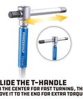 10mm hex key from 8 Piece Metric T Handle Hex Key Wrench Set with Speed Sleeves showing sliding top for T or L shape