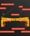 Heavy Duty Stone Lifting Clamp Features Boss Scissor Grip That Legitimately Hauls Up To One Thousand Three Hundred Twenty Three Pounds While Delivering Wide Adjustable Span From Fourteen Inches To Thirty One Inches For No Sweat Granite Moving with high-strength lifting chain and safety plug.