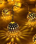 Outdoor Solar Globe String Lights 2 Pack 60 LED 35.6 Ft Waterproof Moroccan Style Fairy Lights glowing warm white