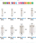 166 Piece Wire Ferrules Kit With 8 Sizes From 2/0 To 12, Silver Plated Copper Crimp Terminals, Non Insulated Ferrules, Pin Cord Ends, DIY Friendly All In One Assortment For Electronics, Auto, Marine And Home Projects. size chart of tin copper ferrules