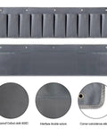 Grey overbed hanging shoe organizer with ten pockets and sturdy hooks for RV and bedroom storage shown unfolded.