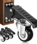 Built Tough Retractable Workbench Caster Kit Moves Heavy Shop Load With Zero Sweat Smart Step Brakes showing black caster and mounting plate.