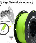 PetG Filament Mega Bundle 16 Color Set 1.75mm 1Kg Spools with high dimensional accuracy displayed near digital caliper and spool.