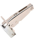 Close-up of single hinge from 25 Pack Soft Close Cabinet Hinges With 105 Degree Concealed European Design, One Half Inch Overlay, Screw On