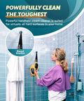 Ultimate Handheld Steam Cleaner For Home Use With 11 Accessories And 350Ml Tank in bathroom cleaning tiles.
