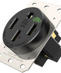 Beefy 50 Amp EV Outlet 14 50R Receptacle For 240V Level 2 Charging showing 3 Pole 4 Wire Grounding