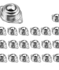 20 Pack 1 Inch Heavy Duty Carbon Steel Roller Ball Transfer Bearings Flange Mount 360 Universal Caster Swivel Wheels 400 Lb Capacity For Conveyor Belt Systems on display.