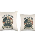 Vintage American Flag Sailboat Throw Pillow For Patriotic Home Decor Old Glory Nautical Cushion For Fourth Of July Land Of The Free Since 1776
