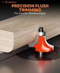 Pro Grade 7 Piece Top Bearing Roundover Router Bit Set With Quarter Inch Shank Carbide Inserts Two Flute Corner Rounding Bits For Bevel Edge Forming And Bearing Guide CNC Woodworking Tool For DIYers And Pros in use