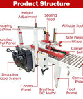 Automatic Carton Sealer And Strapping Machine For Shipping Boxes Dual Function Carton Tape Sealer detailed view highlighting components.