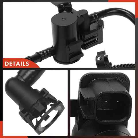 Close-up of Vapor Canister Vent Solenoid Valve for Chevrolet Silverado and GMC Sierra 1500 with 2 blade wiring harness