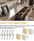 Rock Solid Hella Tough 4 Pack C Shaped Drawer Slide Brackets Heavy Duty Nylon Face Frame Sockets For 1 Inch Cabinet Pull Out Shelving Hardware Mount Kit on a countertop.