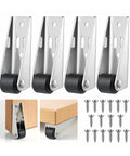 Heavy Hauling Farm Gate Roller Wheels Kit With Slick Ball Bearing Glide, Rock Solid Anti Sag Hardware, No Fuss Low Profile Sliding Rollers For Barns And Wooden Gates, Six Piece Set with metal rollers and screws