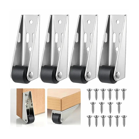 Heavy Hauling Farm Gate Roller Wheels Kit With Slick Ball Bearing Glide, Rock Solid Anti Sag Hardware, No Fuss Low Profile Sliding Rollers For Barns And Wooden Gates, Six Piece Set with metal rollers and screws