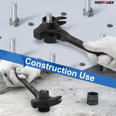 Heavy Duty Scaffold Ratchet Wrench With Double Ended Three Quarter And Seven Eighth Inch Sockets in construction use