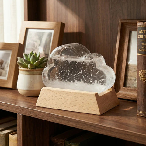 Cloud Storm Glass Weather Forecaster Desktop Weather Station Predictor For Home Office Decor Cute Cloud Bottle Desk Decor