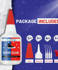 Hardcore Shoe Glue For Sneakers, Boots, Sandals And More - Heavy Duty Repairs That Bond Rubber, Leather And Canvas, Quick Set Time, Waterproof, Long Lasting, With CA Accelerator Compatibility bottle with cap, nozzle, microtips, anti-clog pin included