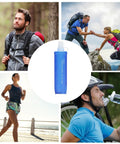 Collage of people using Ultra Lightweight Foldable Water Bottle For Hiking And Outdoor Adventures, Reusable Pouch With Food Grade TPU