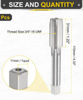 Pro Grade Hand Taper Tap Sized 3/4 By 16 Unf With Class 2B Precision Cuts, 110mm HSS for metal threading.