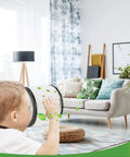 Child holding Replacement Cartridge Filter For 5 Gallon And Up Dry Vacuums in a living room setting