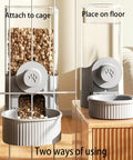 Cage Hanging Pet Bowl Gravity Water Dispenser For Dogs Cats Rabbits Kick Resistant Double Feeder Crate Kennel Food Bowls Blue hung on cage and placed on floor.