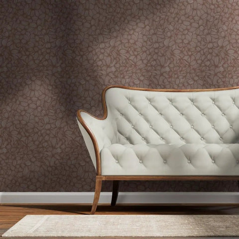 Total Room Glow Up Neutral Brown Silver Metallic Wallpaper With Eco Friendly Fibrous Texture And Shimmer Finish Made In Usa Paste The Wall Covering Modern Home Decor with a light tufted sofa.