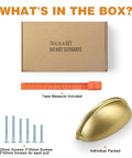 5 Pack Champagne Bronze Cabinet Pulls 3 Inch Hole Centers 76mm Bin Cup Drawer Pulls with screws and tape measure included
