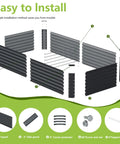 Illustration of Galvanized Raised Garden Bed 8x2x2 Feet For Outdoor Vegetable Garden assembly instructions.