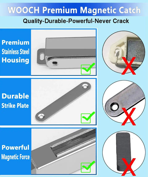 Beefy Heavy Duty Door Magnetic Catch 160lb Pull Force All Metal Stainless Steel Housing product features and quality indicators.