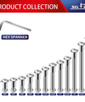 1/4 20 X 1/2 Flat Head Hex Socket Cap Screw And Bolt Pack With Hex Wrench Solid 304 Stainless Steel Hardware collection with hex spanner.