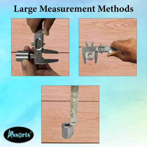 Non Digital Vernier Caliper For Pros For Precision Metric And Imperial Measuring, measuring metal cylinder with caliper.