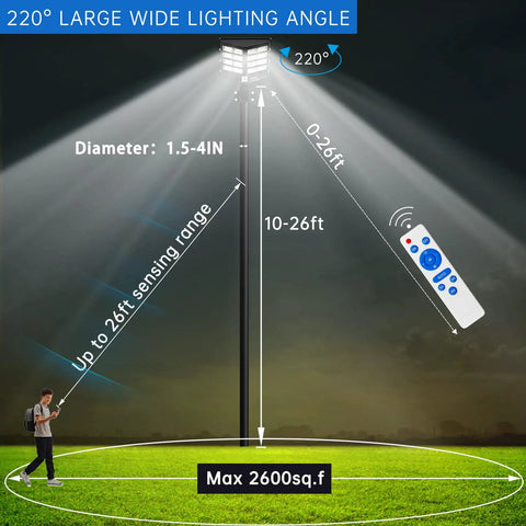 High Brightness 800W Solar Street Light Outdoor Dusk To Dawn IP67 Waterproof LED Parking Lot Garden Light With Motion Sensor No Fuss 6500K Cool
