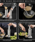 How to use Two In One Sausage Stuffer And Meatball Maker Stainless Steel Manual Press For Homemade Sausages And Party Meatballs Vertical Design Tubes.