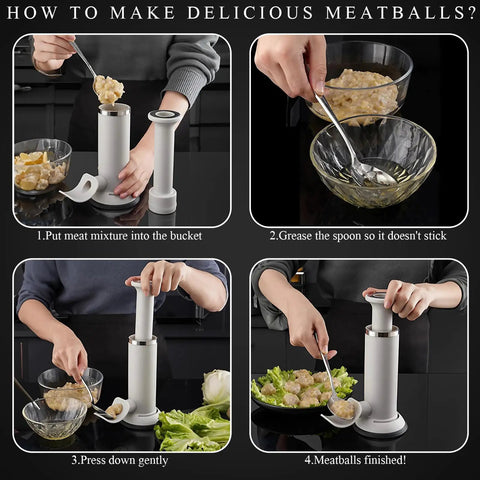 How to use Two In One Sausage Stuffer And Meatball Maker Stainless Steel Manual Press For Homemade Sausages And Party Meatballs Vertical Design Tubes.