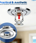 Slick Chrome Six Pack Fire Sprinkler Trim Rings For Ceilings Built Tough Two Piece Rosette Covers with Red Indicator.