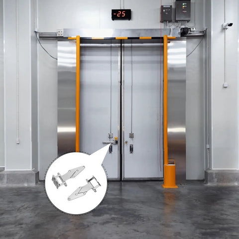 Two Pack Heavy Duty Zinc Alloy Door Hinges For Oven, Kitchen Equipment And Fridge Cold Storage, Rugged Door Hardware With Enhanced Seal And Adjustable Fit, Durable Zinc Alloy Construction For Long Lasting Performance on cold storage door
