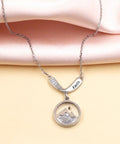 Chic Seed Necklace With Christian Seed Pendant And Sacred Geometry on pink fabric, stainless steel, 17-inch length, for daily wear