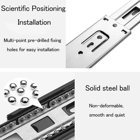 Twenty Pairs Full Extension Soft Close Drawer Slides With Hella Smooth Ball Bearing Rails That Kick Up Your Kitchen Cabinet And Workshop Storage Game Effortlessly showing smooth ball bearings and installation details.