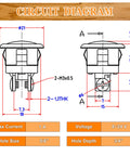 Technical diagram of Two Pack Lighted Doorbell Button Replacement For Easy No Fuss Wired Setup Classic Round Rim Button With Lighted Center Silver Finish And Bright Yellow Glow Fits Most Doorbells Simple Install Kit with measurements and voltage details.
